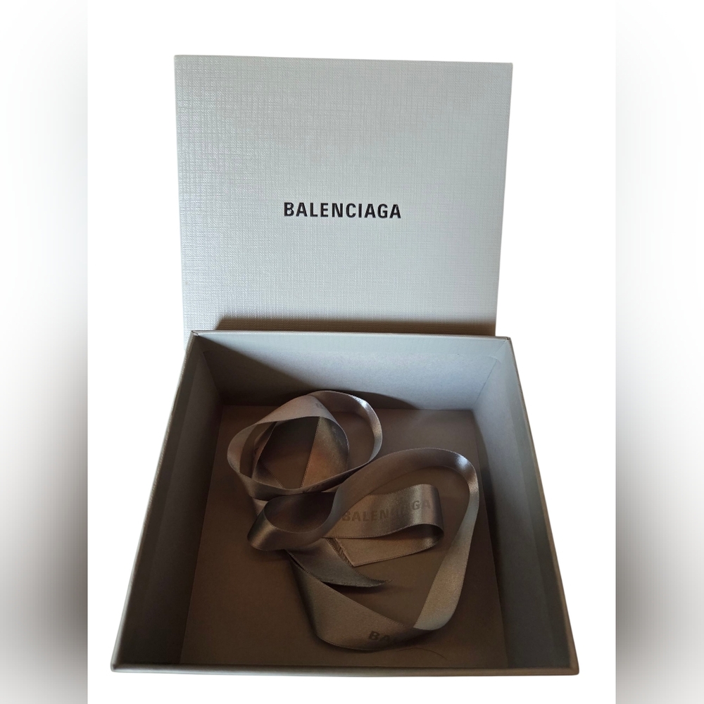 Balenciaga Box & Ribbon           6.75in W x 6in H x 3.25i. D